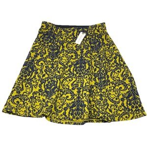 Anthropologie MAEVE Eliza Skirt Yellow Navy NWT Size Small Stretch